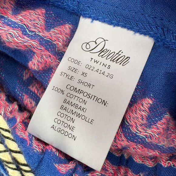 Devotion Twins Fourní Embroidered Cotton Shorts Pink Blue XS NWT - Picture 12 of 13